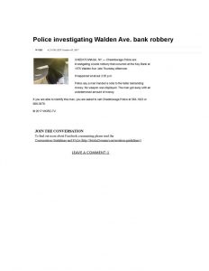 thumbnail of 2017- 10-05 Police investigating Walden Ave. bank robbery _ WGRZ