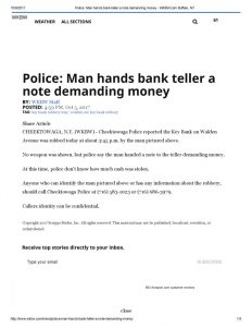thumbnail of 2017- 10-05 Police_ Man hands bank teller a note demanding money – WKBW