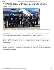 thumbnail of 2017- 10-18 VP Pence poses with local motorcycle officers _ Cheektowaga Chronicle