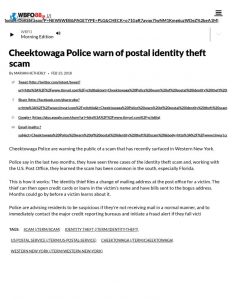 thumbnail of 2018- 02-23 Cheektowaga Police warn of postal identity theft scam _ WBFO
