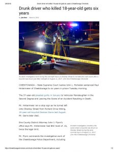 thumbnail of 2018- 03-06 Drunk driver who killed 18-year-old gets six years _ Cheektowaga Chronicle