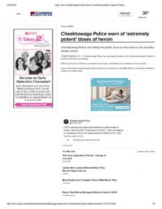 thumbnail of 2018- 03-22 wgrz.com _ Cheektowaga Police warn of ‘extremely potent’ doses of heroin