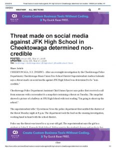 thumbnail of 2018- 03-27 Threat made on social media against JFK High School in Cheektowaga determined non-credible – WKBW.com Buffalo, NY