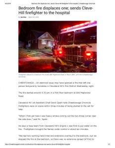 thumbnail of 2018- 03-29 Bedroom fire displaces one; sends Cleve-Hill firefighter to the hospital _ Cheektowaga Chronicle