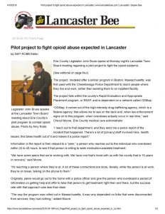 thumbnail of 2018- 04-19 Pilot project to fight opioid abuse expected in Lancaster _ www.lancasterbee.com _ Lancaster _ Depew Bee