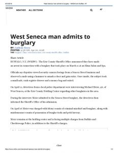thumbnail of 2018- 04-20 West Seneca man admits to burglary – WKBW.com Buffalo, NY
