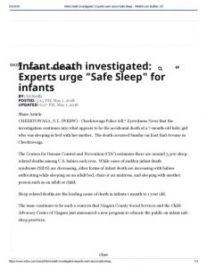 thumbnail of 2018- 05-01 Infant death investigated_ Experts warn about Safe Sleep – WKBW.com Buffalo, NY