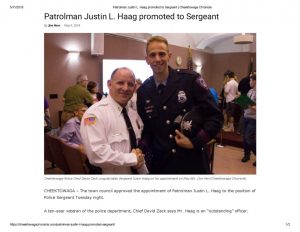 thumbnail of 2018- 05-09 Patrolman Justin L. Haag promoted to Sergeant _ Cheektowaga Chronicle