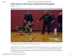 thumbnail of 2018- 05-10 Chief Zack on the future of the police K9 program _ Cheektowaga Chronicle