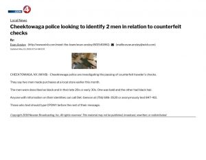 thumbnail of 2018- 05-23 Cheektowaga police looking to identify 2 men in relation to counterfeit checks – WIVB