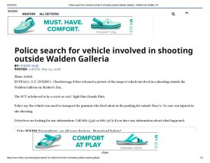 thumbnail of 2018- 05-23 Police search for vehicle involved in shooting outside Walden Galleria – WKBW.com Buffalo, NY