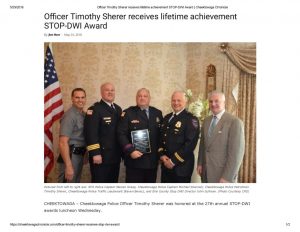 thumbnail of 2018- 05-24 Officer Timothy Sherer receives lifetime achievement STOP-DWI Award _ Cheektowaga Chronicle