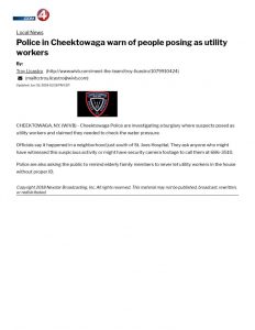 thumbnail of 2018- 06-02 Police in Cheektowaga warn of people posing as utility workers – WIVB