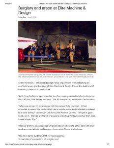thumbnail of 2018- 06-08 Burglary and arson at Elite Machine & Design _ Cheektowaga Chronicle