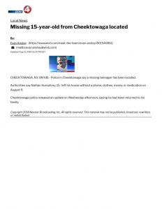 thumbnail of 2018- 08-22 Missing 15-year-old from Cheektowaga located