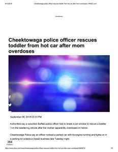 thumbnail of 2018- 09-06 Cheektowaga police officer rescues todd…hot car after mom overdoses _ WHEC