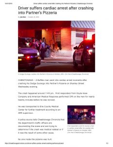 thumbnail of 2018- 10-24 Driver suffers cardiac arrest after crashing into Partner’s Pizzeria _ Cheektowaga Chronicle
