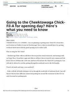 thumbnail of 2018- 11-14 Going to the Cheektowaga Chick-Fil-A for opening day_ Here’s what you need to know – WKBW.com Buffalo, NY
