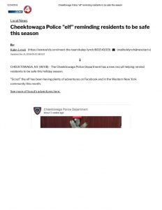 thumbnail of 2018- 12-21 Cheektowaga Police _elf_ reminding residents to be safe this season