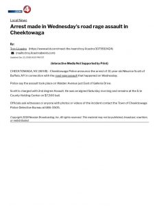 thumbnail of 2018- 12-22 Arrest made in Wednesday’s road rage assault in Cheektowaga