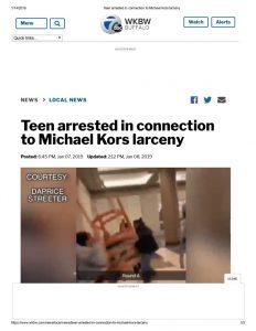 thumbnail of 2019- 01-08 Teen arrested in connection to Michael Kors larceny
