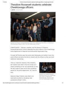 thumbnail of 2019- 01-10 Theodore Roosevelt students celebrate Cheektowaga officers _ Cheektowaga Chronicle