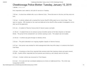 thumbnail of 2019- 01-16 Cheektowaga Police Blotter_ Tuesday, January 15, 2019 _ Cheektowaga Chronicle