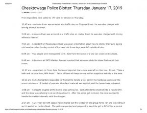 thumbnail of 2019- 01-19 Cheektowaga Police Blotter_ Thursday, January 17, 2019 _ Cheektowaga Chronicle