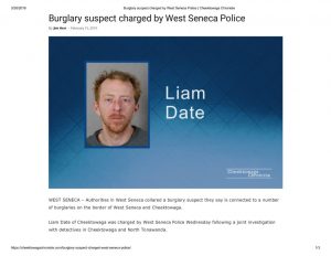 thumbnail of 2019- 02-15 Burglary suspect charged by West Seneca Police _ Cheektowaga Chronicle