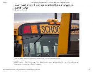 thumbnail of 2019- 02-15 Union East student was approached by a stranger on Eggert Road _ Cheektowaga Chronicle