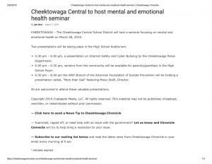 thumbnail of 2019- 03-07 Cheektowaga Central to host mental and emotional health seminar _ Cheektowaga Chronicle