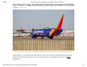 thumbnail of 2019- 03-29 Gun found in bag; Southwest attendant arrested in Buffalo _ Cheektowaga Chronicle