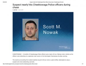 thumbnail of 2019- 04-05 Suspect nearly hits Cheektowaga Police ..