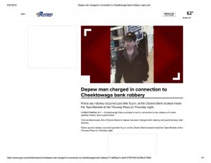 thumbnail of 2019- 04-22 Depew man charged in connection to Cheektowaga bank robbery _ wgrz