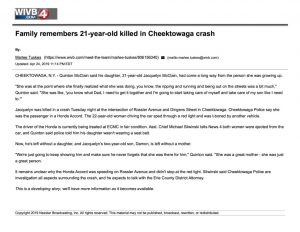thumbnail of 2019- 04-24 Family remembers 21-year-old killed in Cheektowaga crash