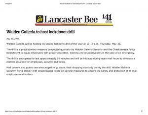 thumbnail of 2019- 05-29 Walden Galleria to host lockdown drill _ Lancaster Depew Bee