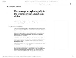 thumbnail of 2019- 07-22 Cheektowaga man pleads guilty to two separate crimes against same victim – The Buffalo News