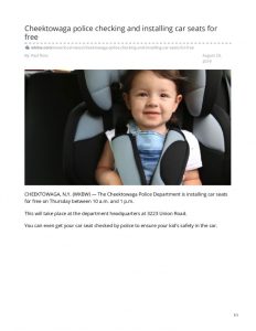 thumbnail of 2019- 08-29 wkbw.com-Cheektowaga police checking and installing car seats for free