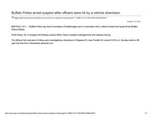 thumbnail of 2019- 10-14 Buffalo Police arrest suspect after off…e hit by a vehicle downtown _ wgrz