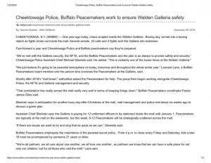 thumbnail of 2019- 12-26 Cheektowaga Police, Buffalo Peacemakers work to ensure Walden Galleria safety