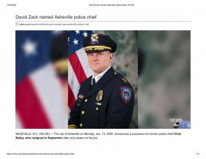 thumbnail of 2020- 01-13 David Zack named Asheville police chief _ WLOS